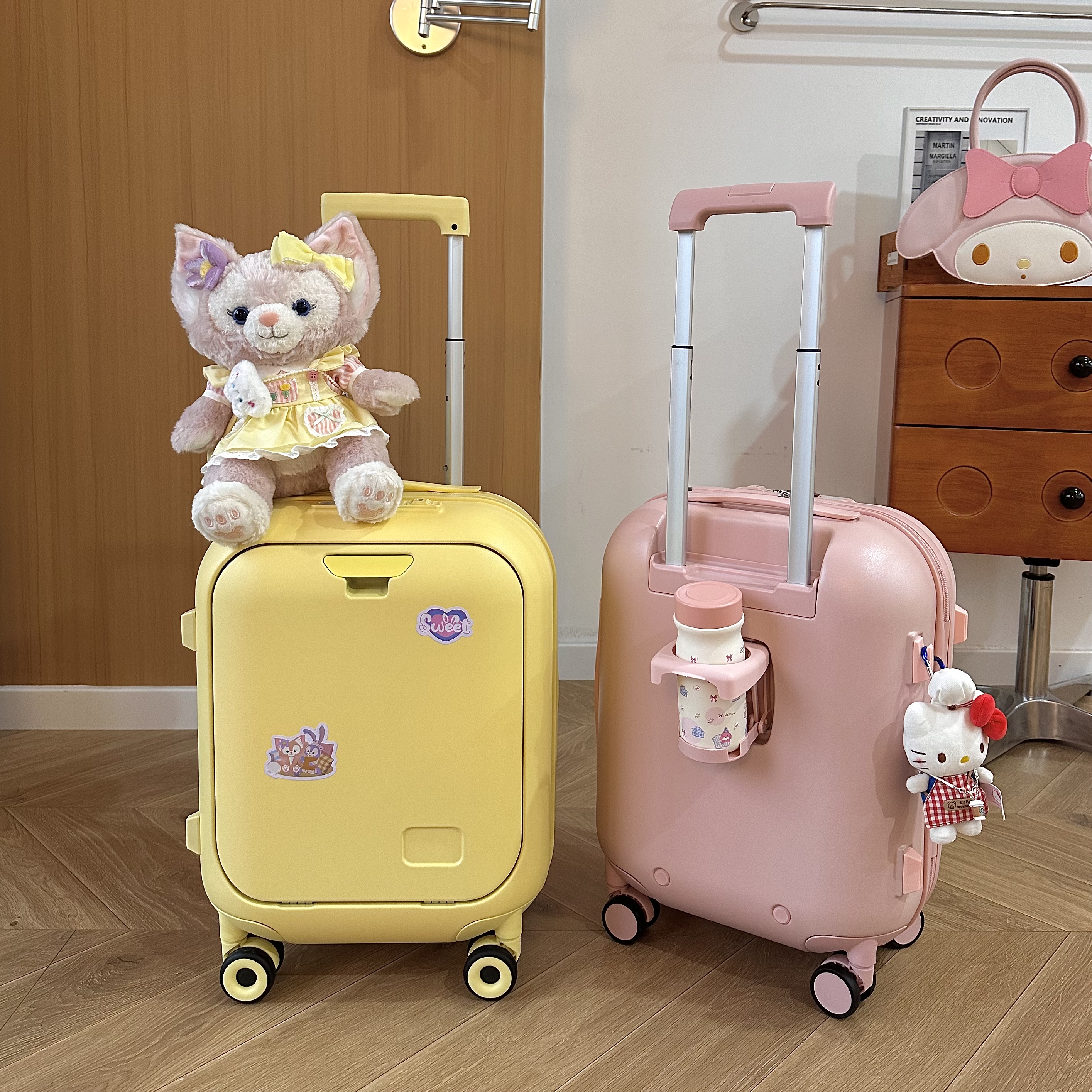 Multifunctional front-opening trolley suitcase for children, 18-inch small and 20-inch lightweight carry-on suitcase for boys and girls, students