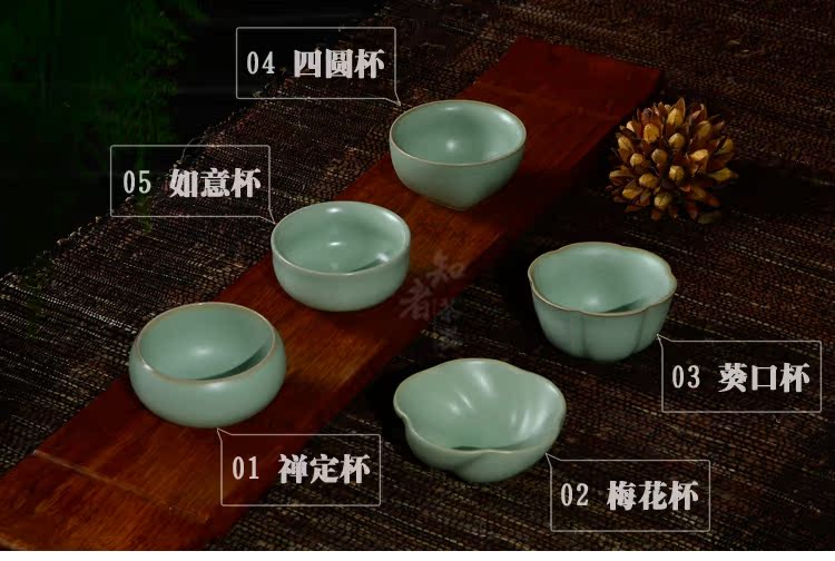 汝 tách trà zen cốc gốm men ấm trà tách trà kung fu đặt mảnh 茗 tách ưu đãi đặc biệt - Trà sứ bộ tách trà đẹp