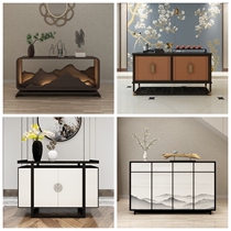 New Chinese style entry into the household Household Hallway Shoes Cabinet Modern Minimalist Door Hall end View Decorative Cabinet Solid Wood Partition Cabinet