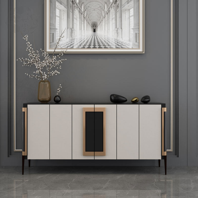 New Chinese style porch cabinet simple and modern household solid wood shoe cabinet light luxury dining cabinet Nordic living room end view partition cabinet