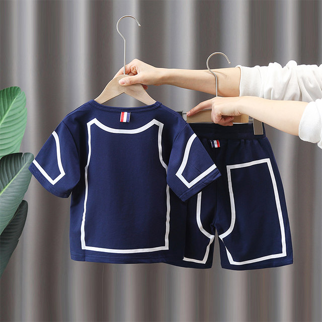 Boys' suit spring and autumn summer new children's foreign style one-year-old baby small children's clothing handsome boy summer sportswear