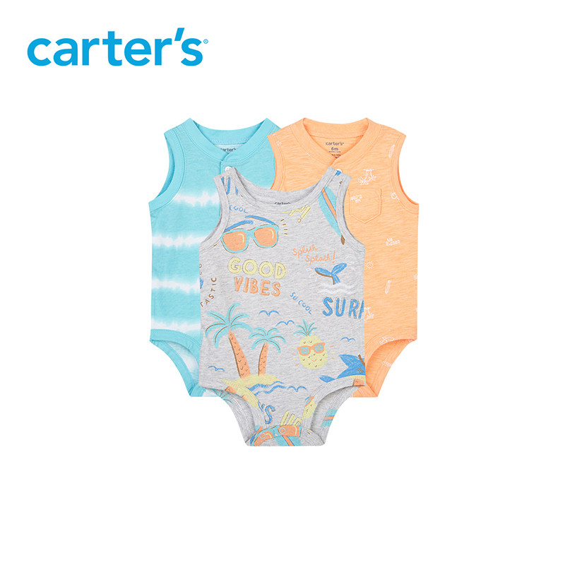 Carters baby clothes newborn jumpsuit baby climbs to wear ha clothes first-year clothes pure cotton tide