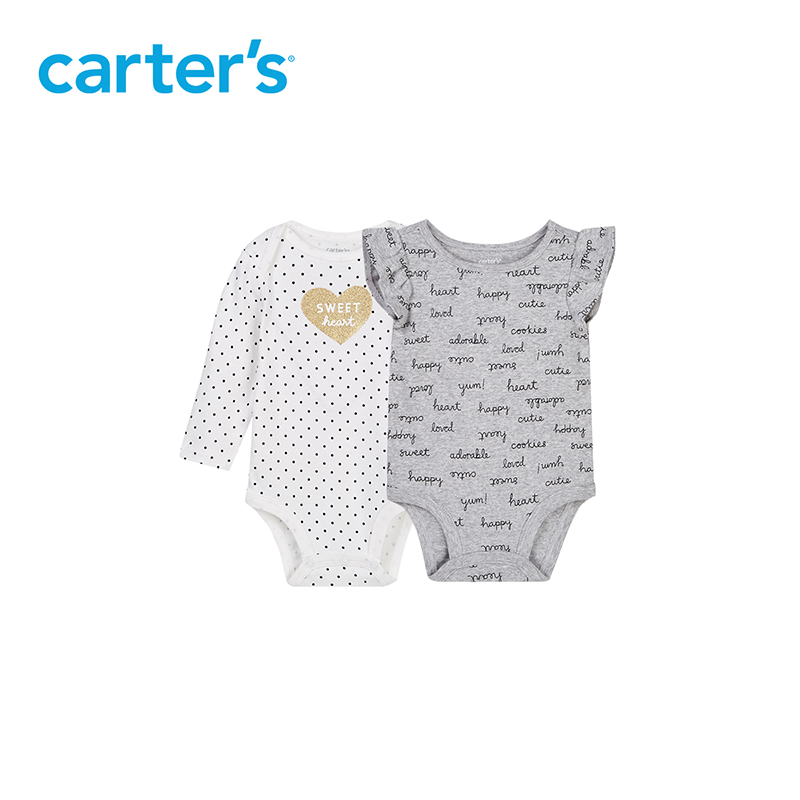 carter's婴儿衣服新生儿连体衣春季宝宝哈衣爬服套装春装包屁衣