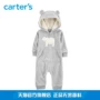 Carters mùa thu lông cừu mới jumpsuit trùm đầu romper ra quần áo nam kho báu quần áo trẻ em 118I770 quần áo liền thân thu đông cho bé