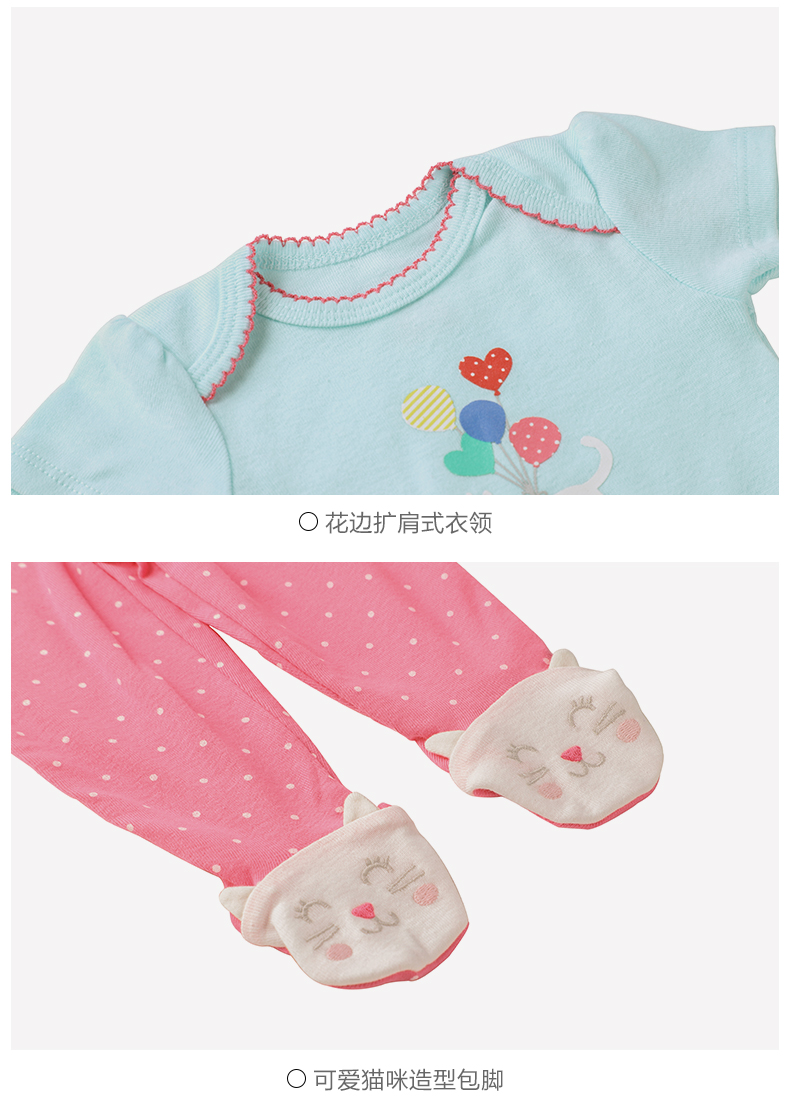 美国 卡特 Carters A类标准 女童 连体衣+连裆衣+包脚裤 三件装 图6