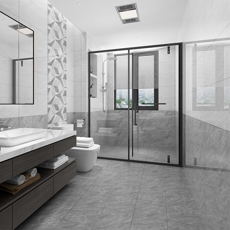 Simple modern gray glazed tiles 300x600 kitchen bathroom mirror wall tiles balcony non-slip floor tiles