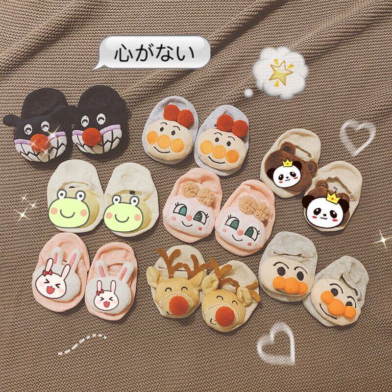 Japanese ins wind baby invisible socks dispensing non-slip three-dimensional cartoon pure cotton doll baby socks thin spring