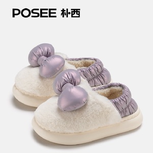 西可爱蝴蝶结包跟棉鞋居家拖鞋