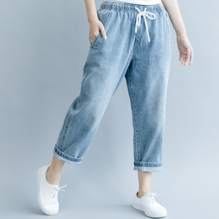 [清 濯] eo đàn hồi, bàn chân nhỏ, quần jean, quần hậu cung, rửa sạch và đánh bóng quần short bò