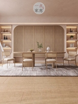 Wabijifeng Hotel Villa Log Long Table Modern Minimalist Club Model Room Restaurant Dining Table Chairs Sideboard Customization