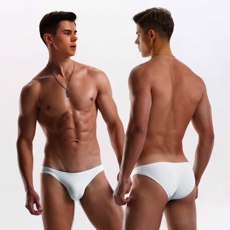 Dawan area white through ultra-low waist triangle half-pack hip T-shaped swimming trunks bikini tide men sexy tight and spicy