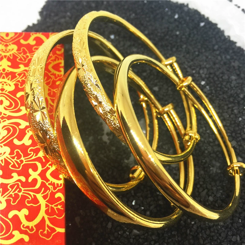 Thời gian dài không phai vàng 24K mạ vàng trang sức chính hãng 999 Việt Nam mô phỏng vòng tay vàng giả nữ trang sức tỳ hưu vàng