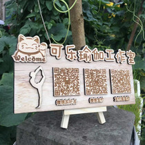 Solid Wood creative custom QR code scan code card WeChat Alipay collect money payment logo cash card table listing