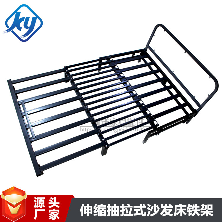 Versatile dual purpose folding sofa bed hardware three-section pull-out telescopic folding sofa bed iron frame bed frame