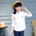 5 nữ lớn trẻ em 6 mùa thu 8 áo xuân và mùa thu 9 trẻ em Hàn Quốc phiên bản 10 áo dài tay cotton đáy áo 12 bé gái 13 tuổi sơ mi uniqlo Áo sơ mi