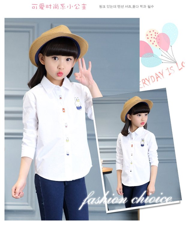 5 nữ lớn trẻ em 6 mùa thu 8 áo xuân và mùa thu 9 trẻ em Hàn Quốc phiên bản 10 áo dài tay cotton đáy áo 12 bé gái 13 tuổi sơ mi uniqlo