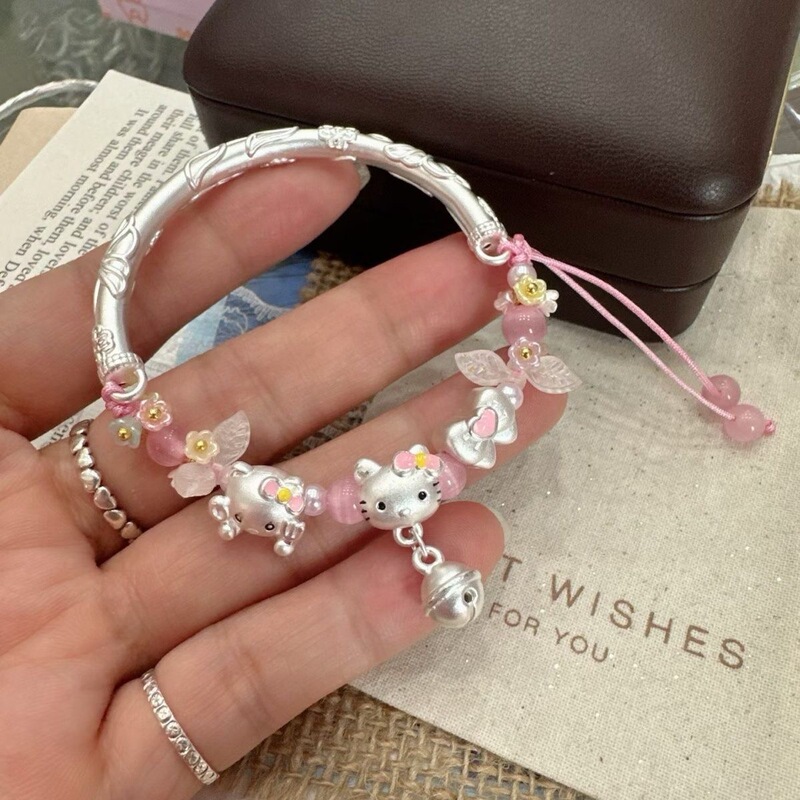 2026 New Half-Bracelet Hello Kitty Cat Beaded Bracelet, Fashionable Gift for Girlfriend or Best Friend's Birthday