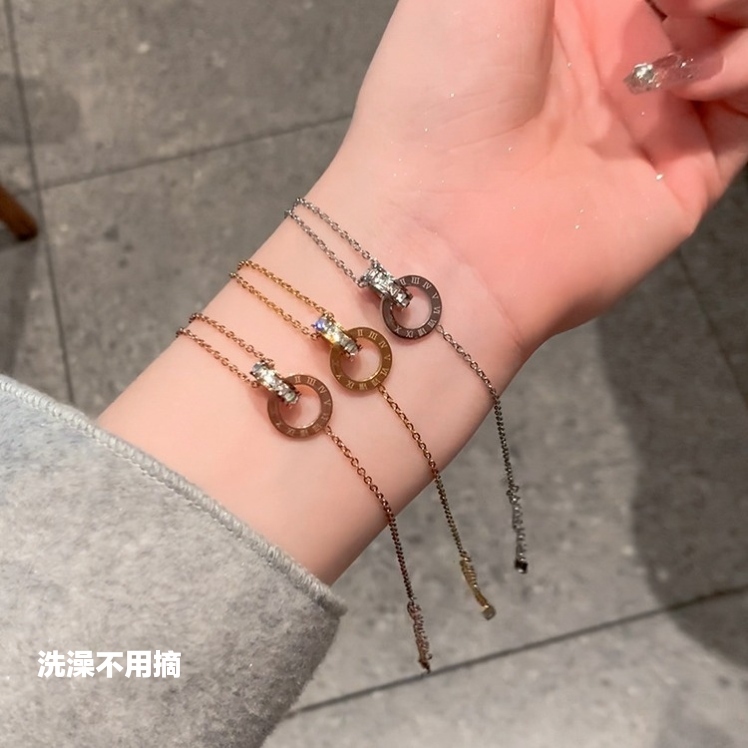 Roman Numeral Titanium Steel Bracelet for Women 2025 New Style Friendship Bracelet Light Luxury Niche Exquisite Jewelry