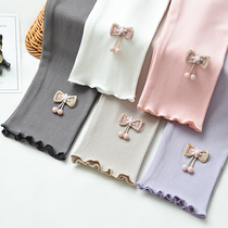 Girls leggings spring and autumn outer wear 2021 new baby cotton trousers thin section casual foreign style childrens leggings