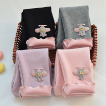 Girls trousers spring and autumn style outer wear foreign style thickened new trousers thin velvet childrens leggings autumn and winter all-in-one plus velvet