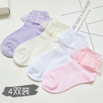 New girls socks spring and summer thin section childrens spring and autumn socks summer princess cotton socks baby baby lace socks