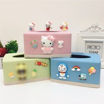 Wheat straw cartoon cute little panda mi home creative childrens rectangular tissue box desktop small paper pumping box