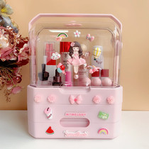 Household large-capacity drawer makeup box Waterproof portable transparent girl skin care products dressing and finishing storage box