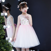 Flower girl wedding little girl dress Summer Girl dress foreign girl princess dress piano performance screen dress
