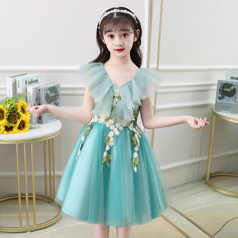 Girl Summer Dress Foreign Dress 2022 New Foreign Pie Dress Children Gown Princess Dresses Summer Girl Vest Dress