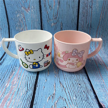 Japan KT cartoon cute resin childrens cup toothbrushing cup gargling cup water cup resistant to fall with handle milk cup