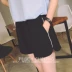 Phụ nữ mới Hàn Quốc hoang dã lỏng lẻo màu rắn eo cao quần thể thao quần short thể thao kích thước lớn quần chân rộng sinh viên quần short đũi nữ Quần short