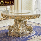 Европейский стиль мраморный круглый обеденный стол натуральный мраморный круглый столик домохозяйство дубовое столовое столовое обеденное кресло Комбинация роскошь