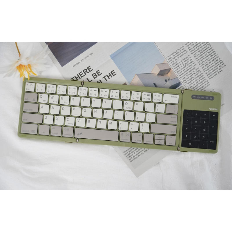 【May Day Special】Nelkin Folding Keyboard Compatible with Tablets Bluetooth Wireless Magic Keyboard Small Portable Touchpad