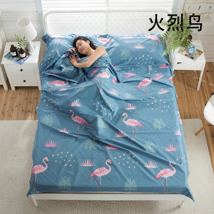 Cotton du lịch túi ngủ ngăn cotton bẩn siêu nhẹ xách tay khách sạn trong nhà dành cho người lớn khách sạn tấm du lịch đôi