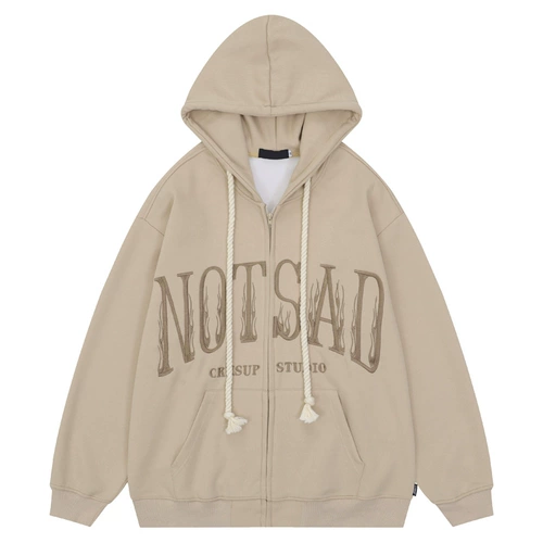 Ретро кардиган, осенняя толстовка с капюшоном, куртка для влюбленных, с вышивкой