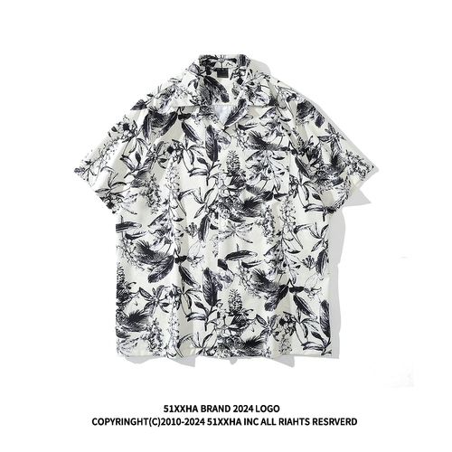 Пляжная рубашка для влюбленных, цветочный принт, свободный крой