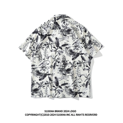 Пляжная рубашка для влюбленных, цветочный принт, свободный крой