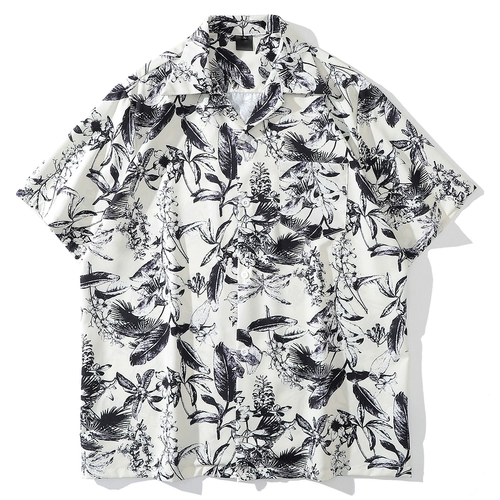 Пляжная рубашка для влюбленных, цветочный принт, свободный крой