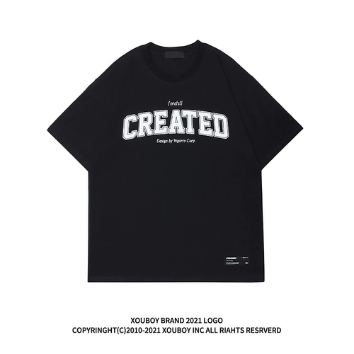 Футболка с коротким рукавом, в американском стиле, свободный крой, оверсайз