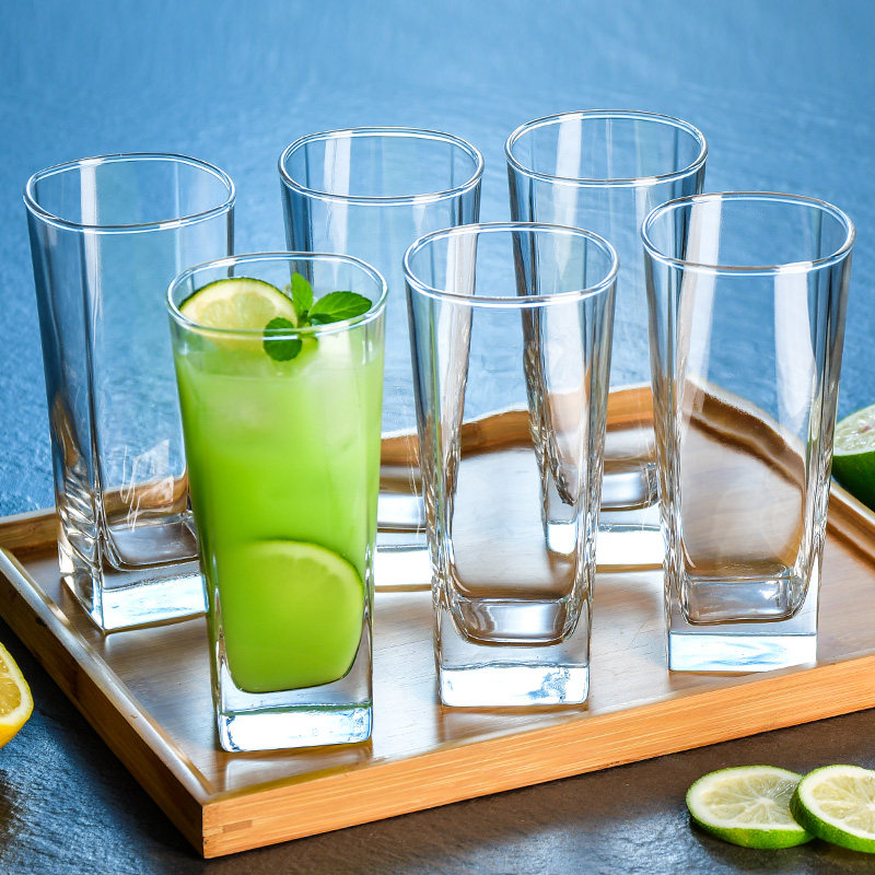 Nordic glass set home living room water cup beer cup thick heat-resistant drinking water Tea Cup family 6 sets