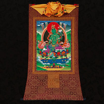 Green Degree Mother Donka portrait Tibet hang painting Preede handmade fine framed printed gold thread Tangkha Buddha