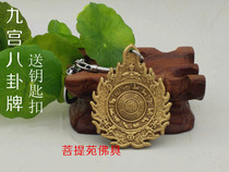 Hidden Jiugong gossip card transshipment of this life year Buddha medal pure copper amulet male and female money chain pendant