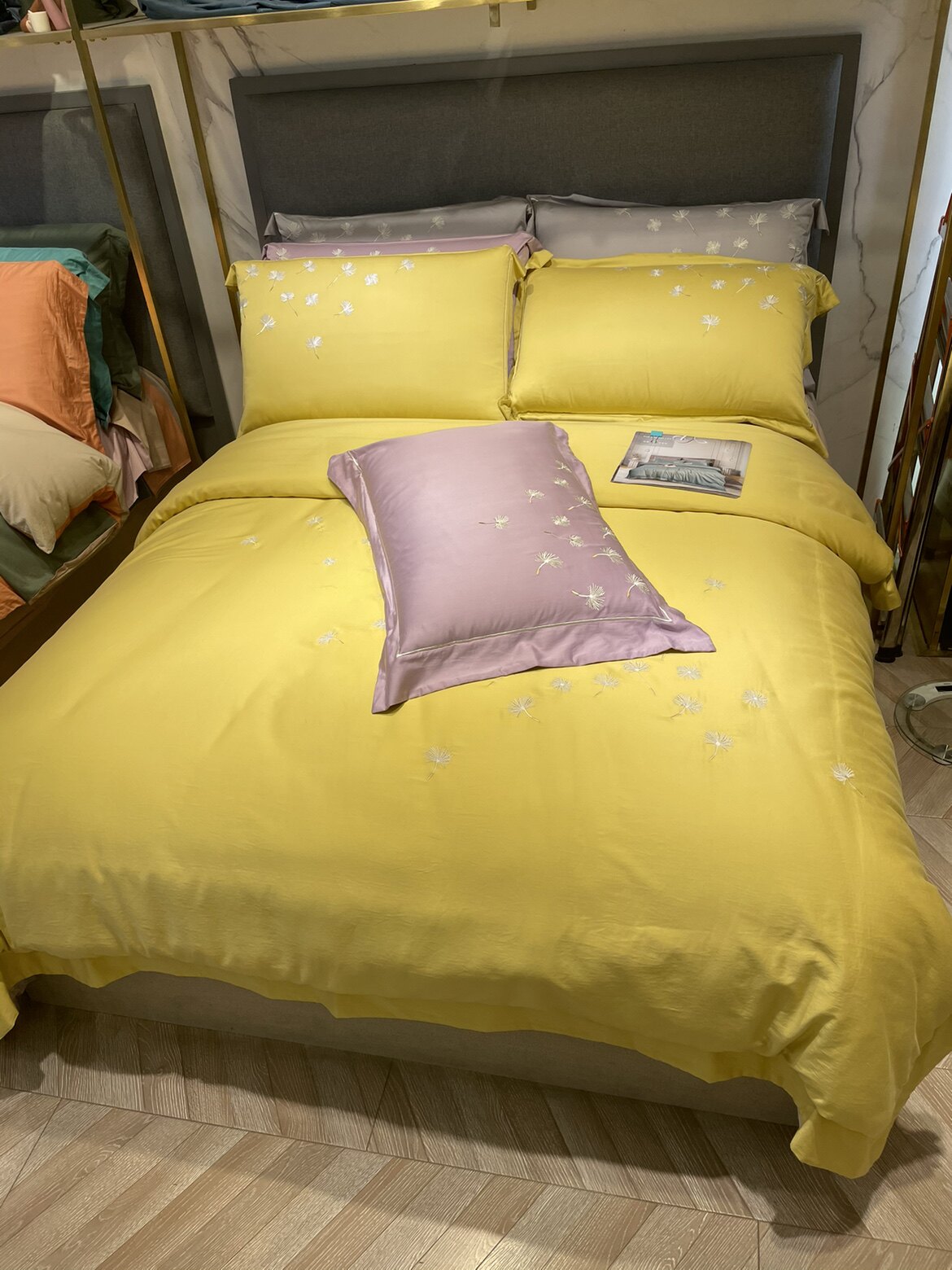 120-count tencel cotton embroidery four-piece set