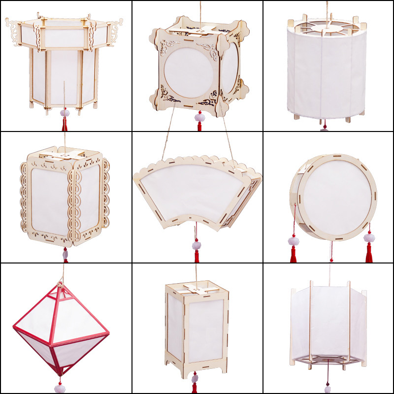 2022 New Year's lanterns Children's diy handmade material Package Creative Spring Festival Gold Wind Hand lamp Hangover Costume Hanfu Palace Lantern
