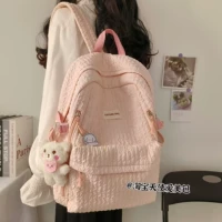 Розовый плюс маленький кулон белого медведя