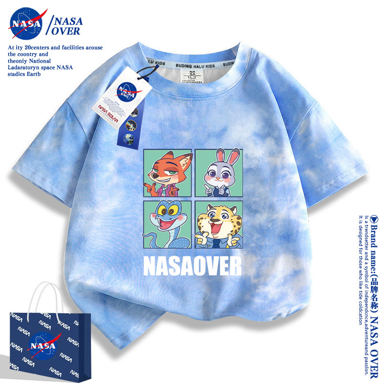 Футболка с короткими рукавами NASAOVER boys Crazy Animal City, новинка 2025 года, летний детский хлопковый красивый топ в стиле ruffian