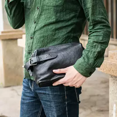 Men's clutch bag Men's leather soft leather clutch bag Men's bag Business casual sheepskin large capacity men's handbag tide