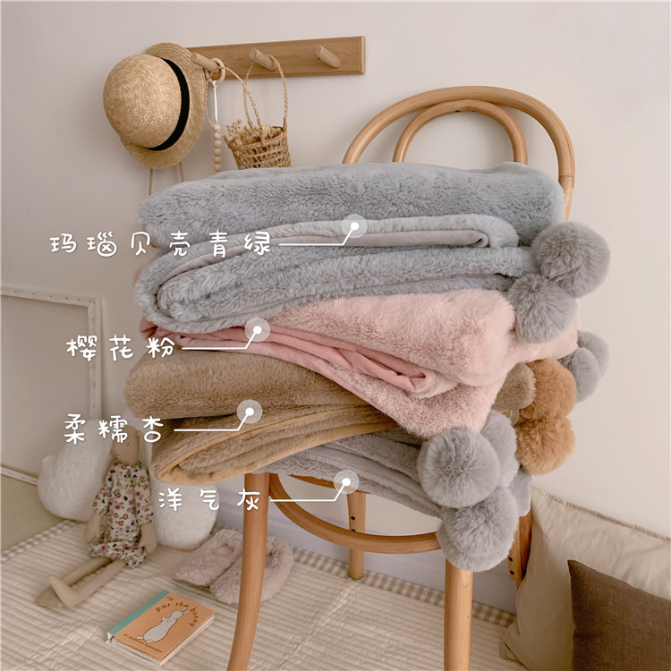 Hanano dệt Bắc Âu ins Bunny nhung beo chăn dày con chăn con thảm Sphere Giải trí mền - Ném / Chăn chăn lông cừu nanara life