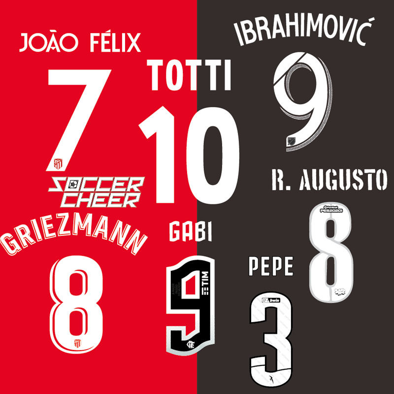 Customized Roman horse racing number, Naples, Brazil, International, Flamengo, MLS, Portuguese Super League jersey font