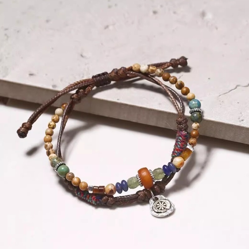 Bracelet Original Niche Autumn and Winter Retro Double-Layer Couple Handmade Bracelet 15+3cm Bracelet Original Niche Autumn and Winter Retro Double-Layer Couple Handmade Bracelet 15+3cm